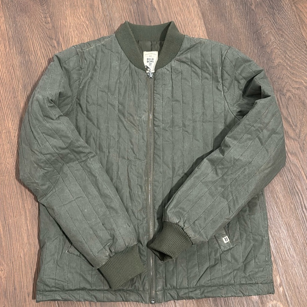 Billabong Green Bomber Jacket Lightweight Design